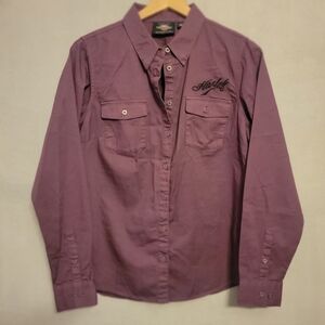 Harley-Davidson Purple Women's Logo Button Down Shirt. Size L